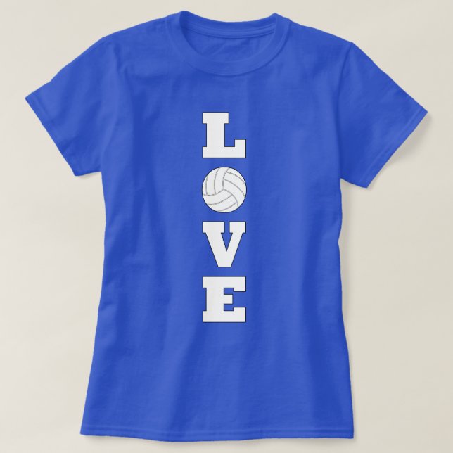 Volleyball LOVE Vertical Graphic T-shirt (Design Front)