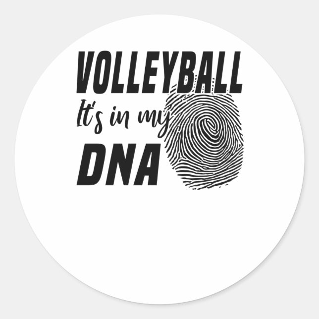 Volleyball Love Volleyball Players Passion Dna Classic Round Sticker (Front)