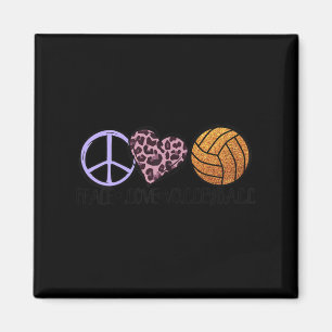 Volleyball Lover fun  Peace Love Volleyball  Magnet