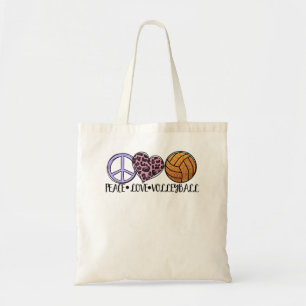 Volleyball Lover fun - Peace Love Volleyball Tote Bag
