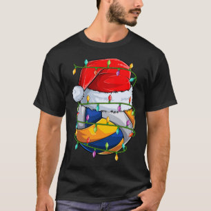 Volleyball Lover Xmas Lights Santa Volleyball Chri T-Shirt