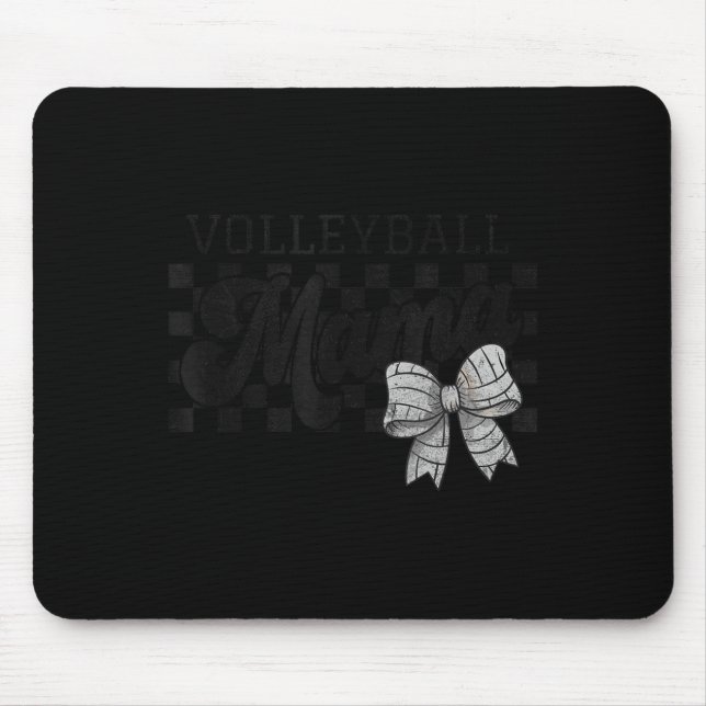 Volleyball Mama Mom Game Day Retro Volleyball Coqu Mouse Mat (Front)