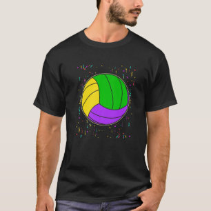 Volleyball Mardi Gras Funny Festival Outfit Men Wo T-Shirt