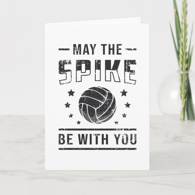 Volleyball May The Spike Be With You Retro Gift Card (Front)