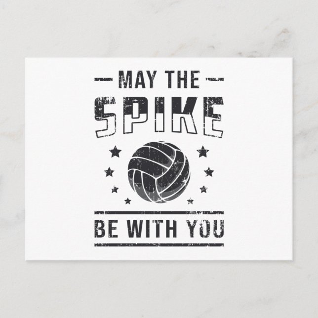 Volleyball May The Spike Be With You Retro Gift Postcard (Front)