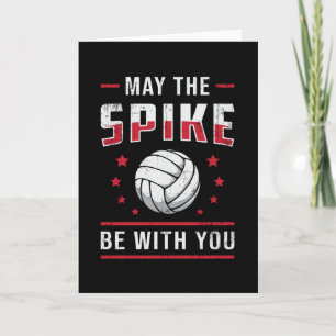 Volleyball May The Spike Be With You Retro Player Card