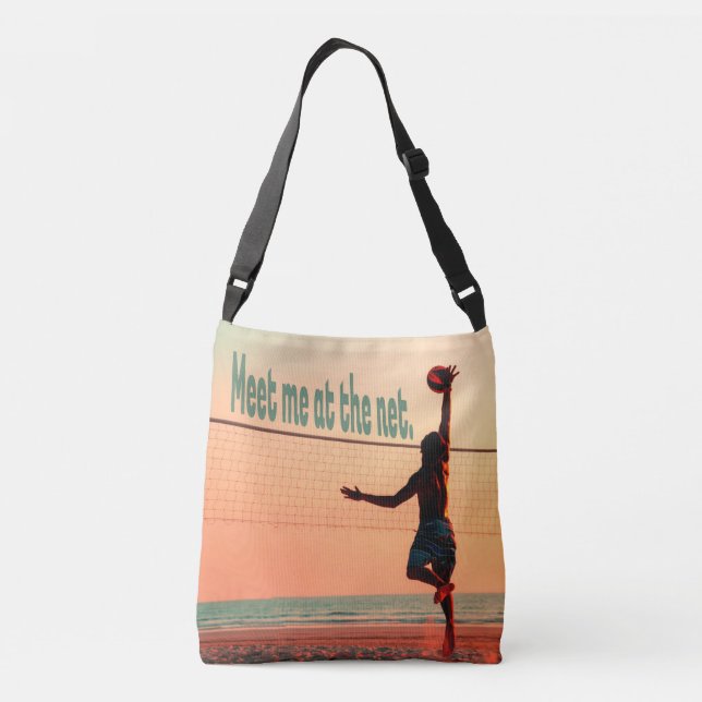 Volleyball Meet me At The Net Crossbody Bag (Back)