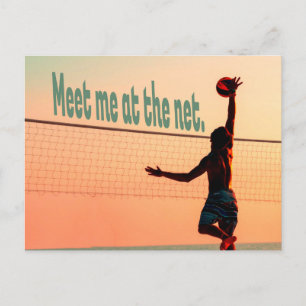 Volleyball Meet me At The Net Postcard