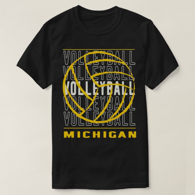 Volleyball Michigan T-Shirt (Design Front)