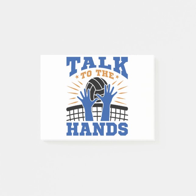 Volleyball Middle Blocker Talk to the Hands Post-it Notes (Front)