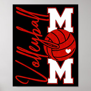 Volleyball Mom Game Day Mama Srts Volleyball Famil Poster