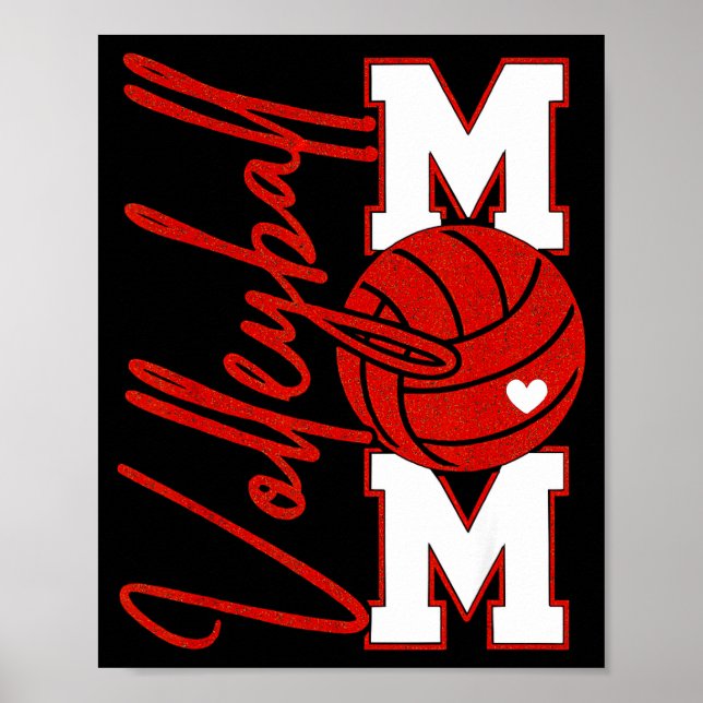 Volleyball Mom Game Day Mama Srts Volleyball Famil Poster (Front)