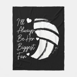 Volleyball Mom Her Biggest Fan Volleyball Daughter Fleece Blanket