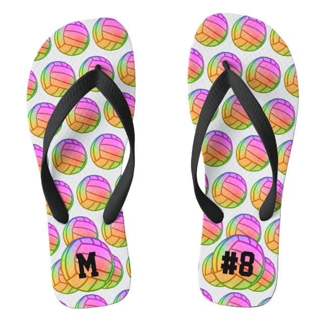 Volleyball Monogram  Flip Flops (Footbed)