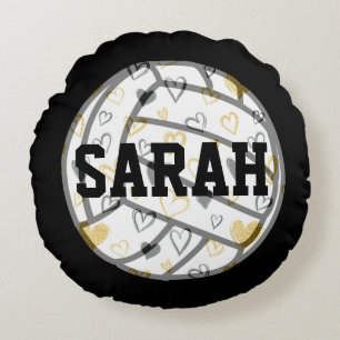 Volleyball Monogram Round Cushion