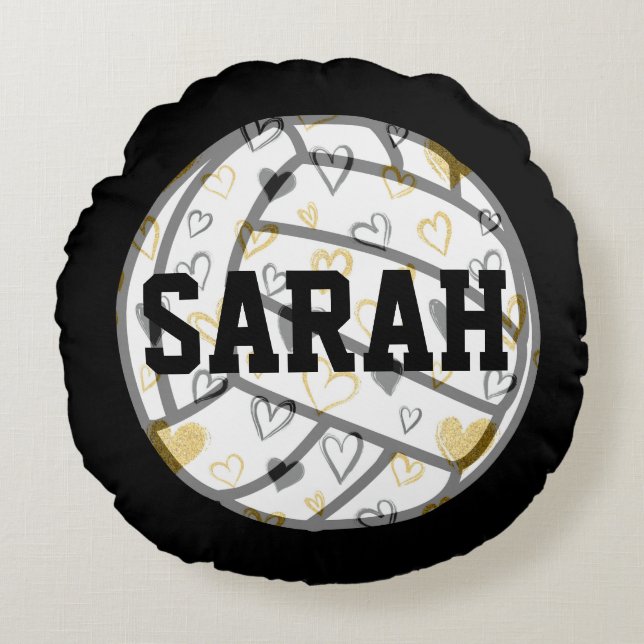 Volleyball Monogram Round Cushion (Front)