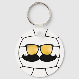 Volleyball Moustache Keychain