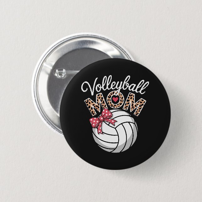 Volleyball Mum 6 Cm Round Badge (Front & Back)