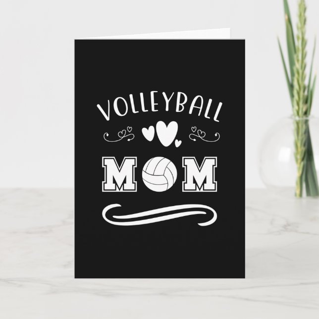 Volleyball Mum Black And White Typgraphy Text Card (Front)
