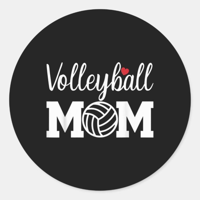 Volleyball Mum Cute Mum Life Volleyball Game Day C Classic Round Sticker (Front)