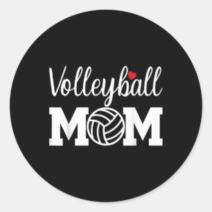 Volleyball Mum Cute Mum Life Volleyball Game Day C Classic Round Sticker