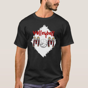Volleyball Mum Leopard Ball Mum Mother's Day Gift T-Shirt