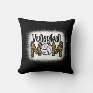 Volleyball Mum Leopard Bleached Fun Mother's Day W Cushion