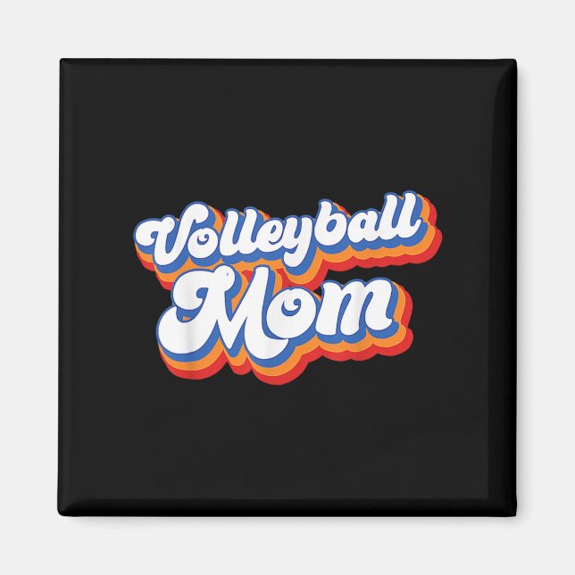 Volleyball Mum Leopard Fun Ball Mum Mother's Day 0 Magnet (Front)