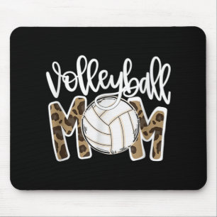 Volleyball Mum Leopard Fun Ball Mum Mother's Day G Mouse Mat