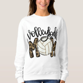 Volleyball Mum Leopard Funny Ball Mum Mother's Day Sweatshirt
