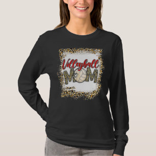 Volleyball Mum Leopard Sport Ball Mum Mother's Da T-Shirt