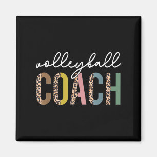 Volleyball Mum Leopard Volleyball Coach Team Gift  Magnet