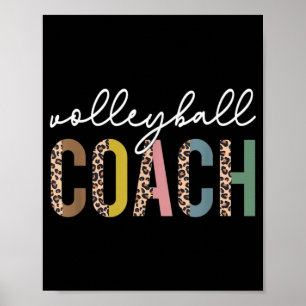Volleyball Mum Leopard Volleyball Coach Team Gift Poster