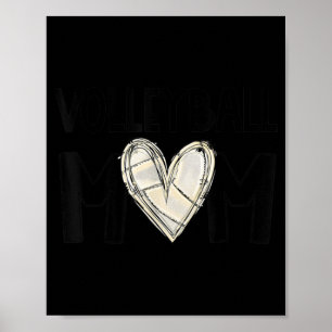 Volleyball Mum Life Game Day Vibes Volleyball Moth Poster
