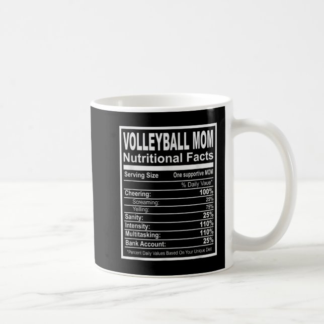 Volleyball Mum Nutritional Facts  Coffee Mug (Right)