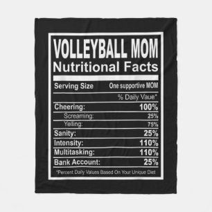 Volleyball Mum Nutritional Facts Fleece Blanket