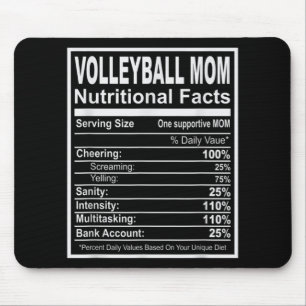 Volleyball Mum Nutritional Facts  Mouse Mat