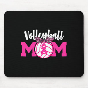 Volleyball Mum Pink Ribbon Breast Cancer Awareness Mouse Mat