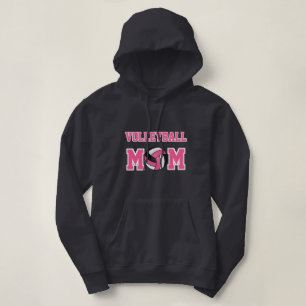 Volleyball Mum - Pink, White and Black Hoodie