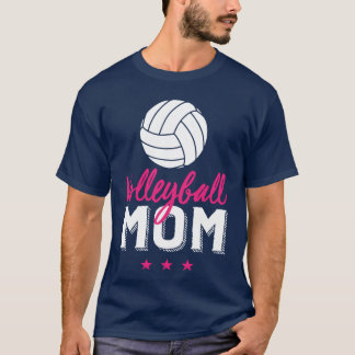 Volleyball Mum Proud Mother And Sports Parents fam T-Shirt