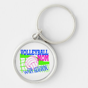 Volleyball Mum With Attitude Key Ring