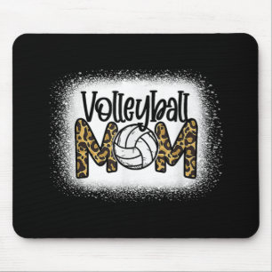 Volleyball Mum Women Leopard Cute Bleached Fun Mot Mouse Mat