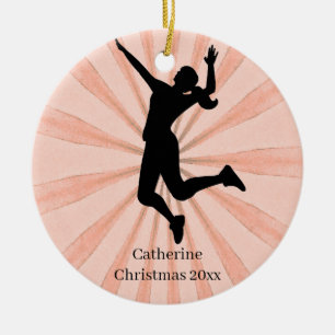 Volleyball Name Ceramic Tree Decoration