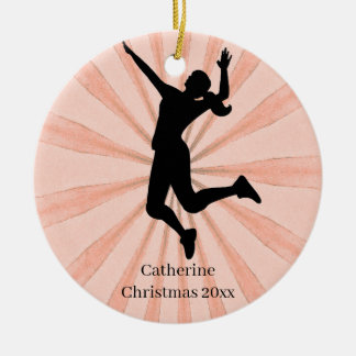 Volleyball Name Ceramic Tree Decoration
