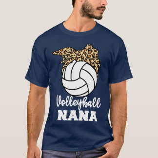 Volleyball Nana Funny Leopard Nana Long Sleeve  T-Shirt