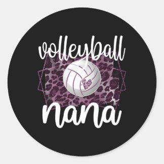 Volleyball Nana Grandma Of Volleyball Player Nana Classic Round Sticker