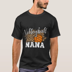 Volleyball Nana Leopard Fun Volleyball Nana T-Shirt