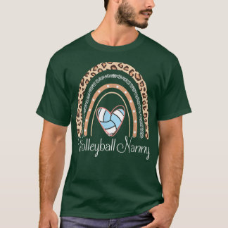 Volleyball Nanny Boho Rainbow Funny Volleyball Nan T-Shirt