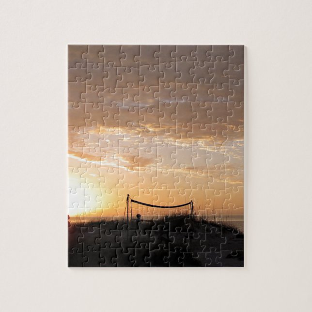Volleyball Net Sunset Beach Jigsaw Puzzle (Vertical)