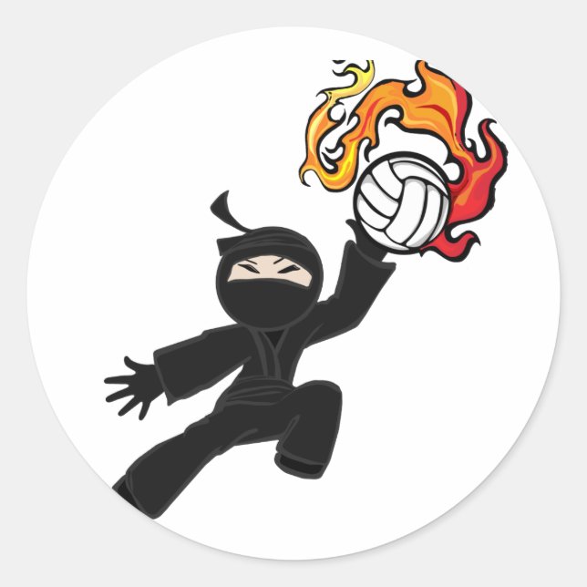 Volleyball Ninja Classic Round Sticker (Front)
